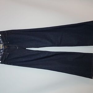PAIGE | Hillhurst Dark Blue Flare Leg Jeans
